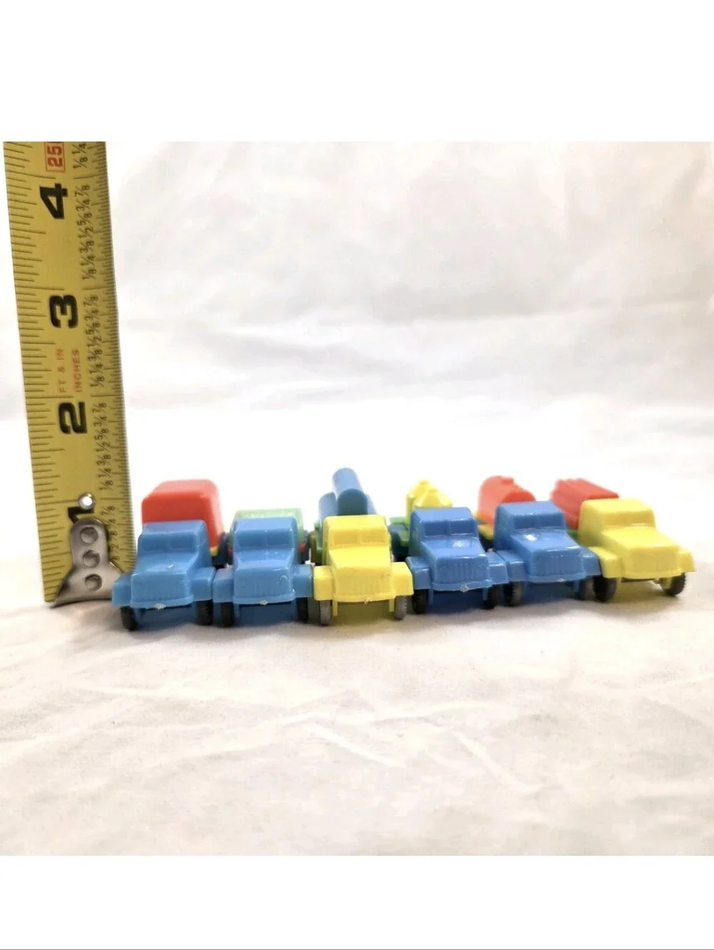 VTG 1960s Bruder Mini Plastic Construction Truck Toys 6-PC Set West Germany MCM